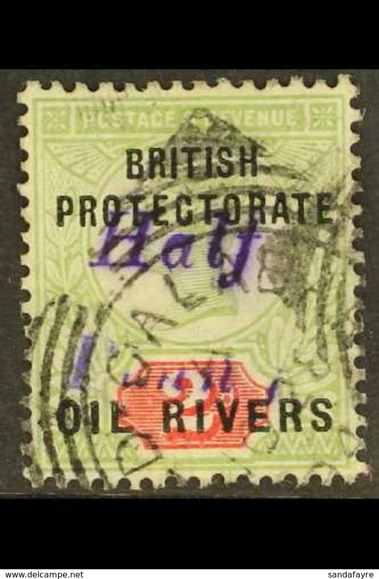 OIL RIVERS 1893 ½d On 2d In Violet, SG 20, Fine Used With Old Calabar Squared Circle Cancel. For More Images, Please Vis - Sonstige & Ohne Zuordnung