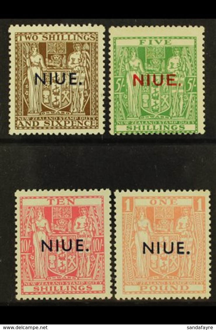 1941-67 Postal Fiscal Stamps Ovptd With SG Type 17 "NIUE," Watermark SG Type W43, Thin "Wiggins Teape" Paper, SG 79/82,  - Niue