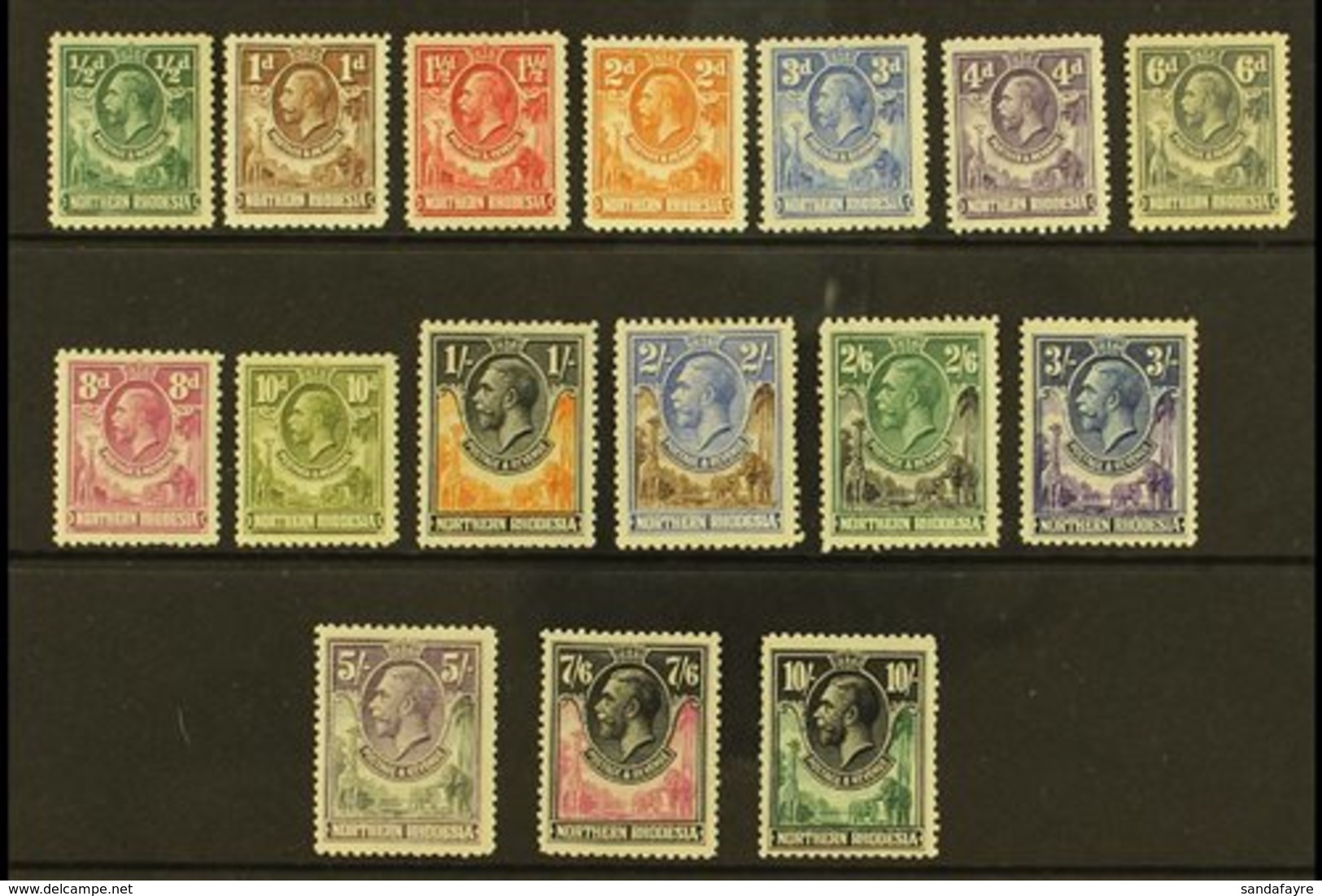 1925 Geo V Set To 10s Complete, SG 1/16, Fine To Very Fine And Fresh Mint. (16 Stamps) For More Images, Please Visit Htt - Rhodésie Du Nord (...-1963)