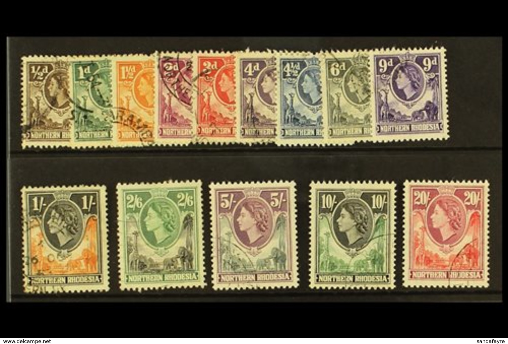 1953 Complete Definitive Set, SG 61/74, Fine Cds Used. (14) For More Images, Please Visit Http://www.sandafayre.com/item - Northern Rhodesia (...-1963)