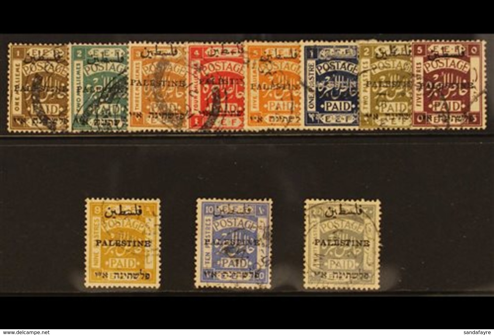 1921 Complete Set, Perf 15 X 14, Ovptd Type 6a, SG 47/57, Fine Used. (11 Stamps) For More Images, Please Visit Http://ww - Palästina