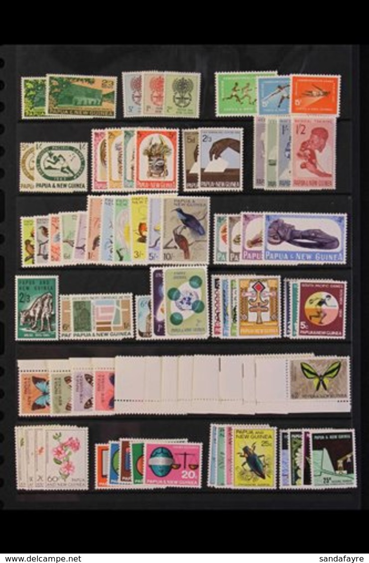 1961-1980 NEVER HINGED MINT COLLECTION On Stock Pages, ALL DIFFERENT Complete Sets, Includes 1964-65 Birds Set, 1966-67  - Papua Nuova Guinea