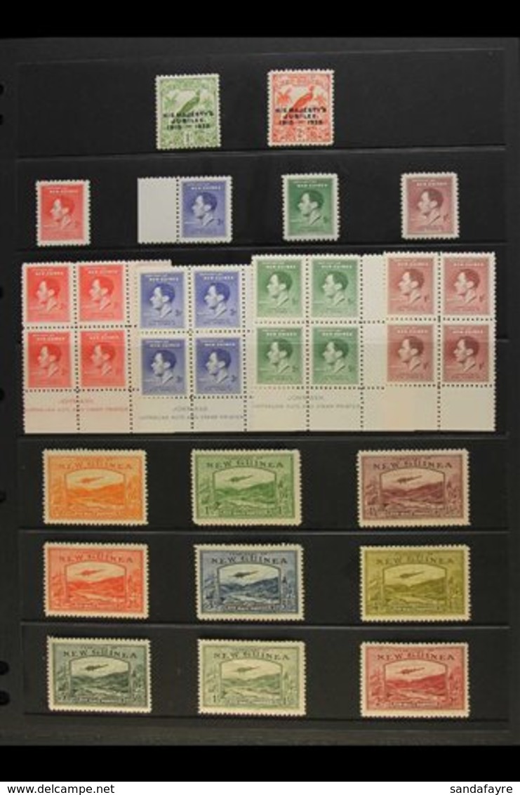 1935-39 MINT SELECTION On A Stock Page. Includes 1935 Jubilee Set, 1937 Coronation Sets X5 (inc Set In Blocks Of 4), 193 - Papoea-Nieuw-Guinea