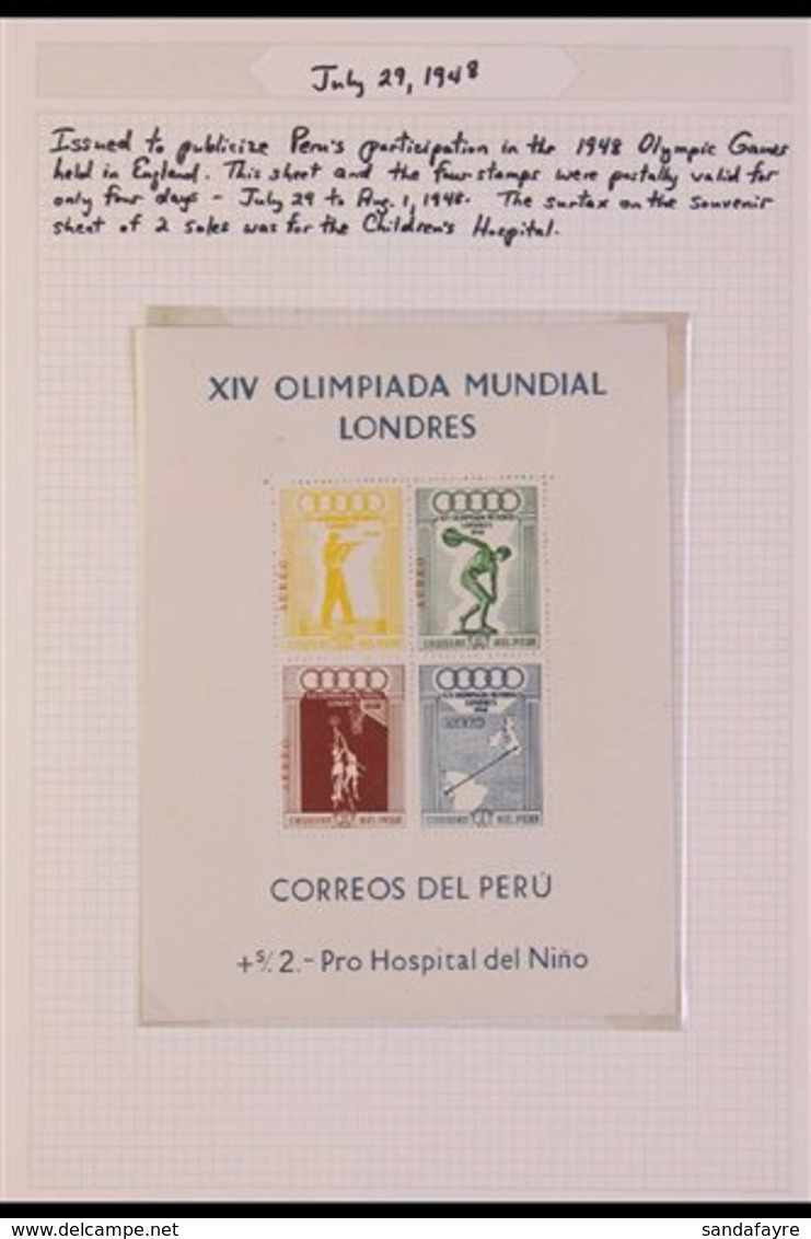 SPORT TOPICAL COLLECTION 1948-1996 Very Fine Collection On Album Pages. Never Hinged Mint Stamps And Miniature Sheets, P - Peru