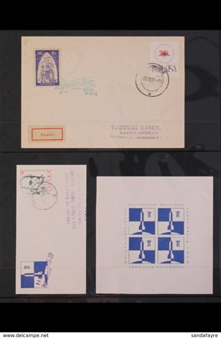 ROCKET POST 1959-69 Collection Of Cards, Covers, And Other Items, Includes 1959 Card With 10gr "Rawicz" Label And Cachet - Altri & Non Classificati