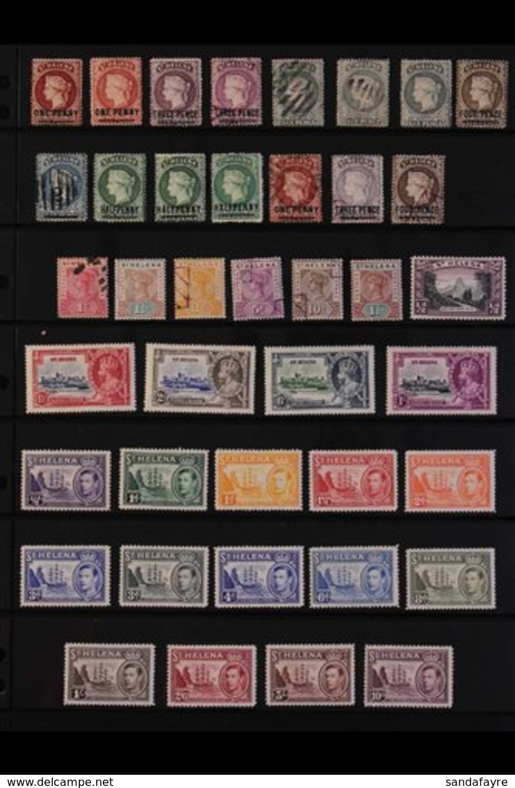 1864-1990s MINT & USED COLLECTION / ACCUMULATION Includes Range Of QV Issues, Few Mint KEVII Stamps, 1912-16 To 3d Mint, - Sainte-Hélène