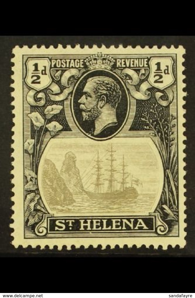 1922-37 ½d Grey & Black "Cleft Rock" Variety, SG 97c, Fine Mint For More Images, Please Visit Http://www.sandafayre.com/ - Saint Helena Island