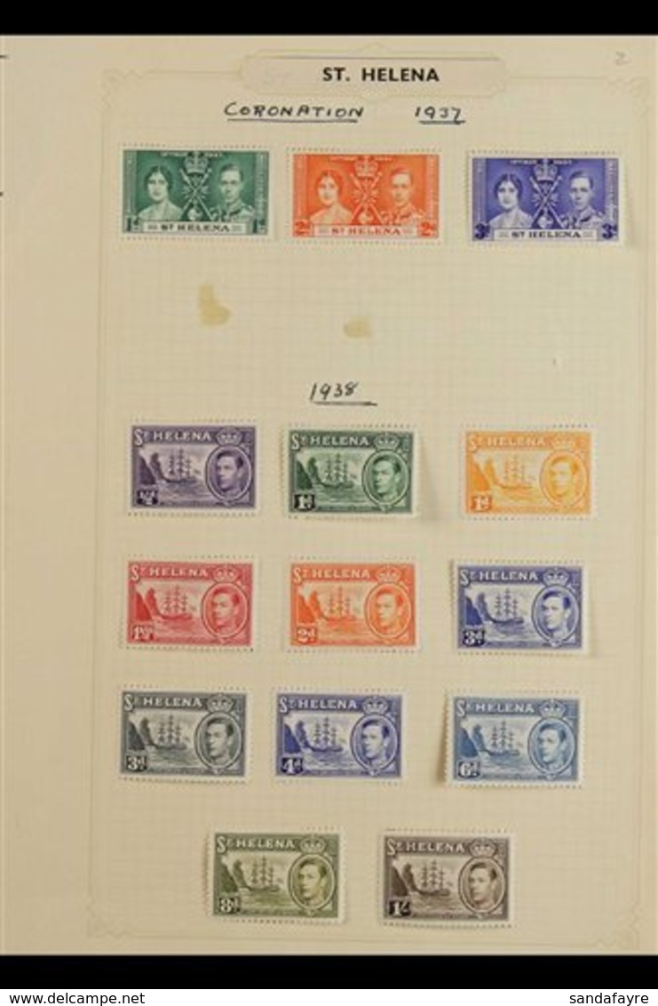 1937-49  COMPLETE KGVI COLLECTION A Complete Run From Coronation To New Colour Badge Of St Helena Set Presented On Album - Sint-Helena