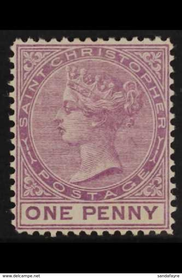 1875 1d Magenta, SG 6, Fine Mint. For More Images, Please Visit Http://www.sandafayre.com/itemdetails.aspx?s=648369 - St.Christopher, Nevis En Anguilla (...-1980)