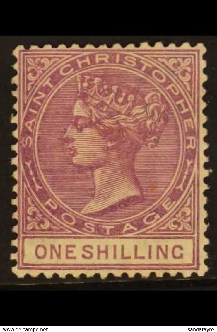 1882-90 1s Bright Mauve, SG 21, Fine Mint. For More Images, Please Visit Http://www.sandafayre.com/itemdetails.aspx?s=64 - St.Christopher-Nevis & Anguilla (...-1980)