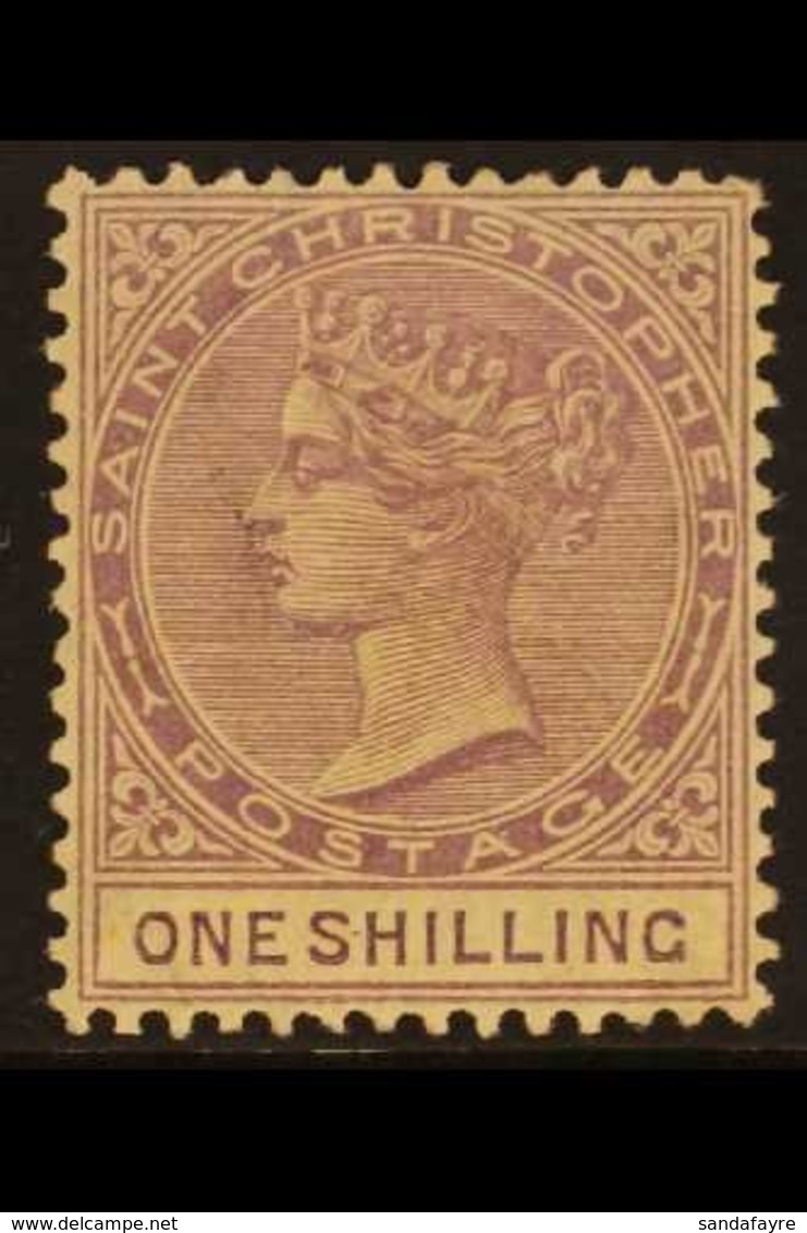 1882-90 1s Mauve, SG 20, Fine Mint. For More Images, Please Visit Http://www.sandafayre.com/itemdetails.aspx?s=648373 - St.Christopher, Nevis En Anguilla (...-1980)