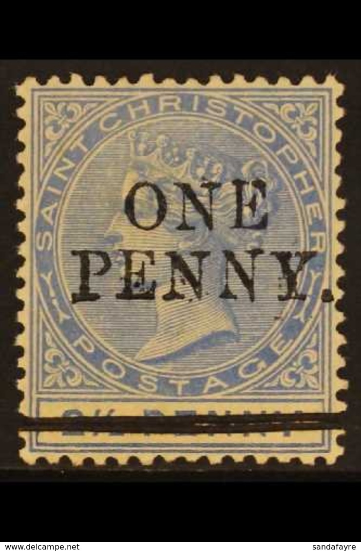 1888 1d On 2½d Ultramarine, SG 28, Superb Never Hinged Mint. For More Images, Please Visit Http://www.sandafayre.com/ite - St.Christopher-Nevis & Anguilla (...-1980)