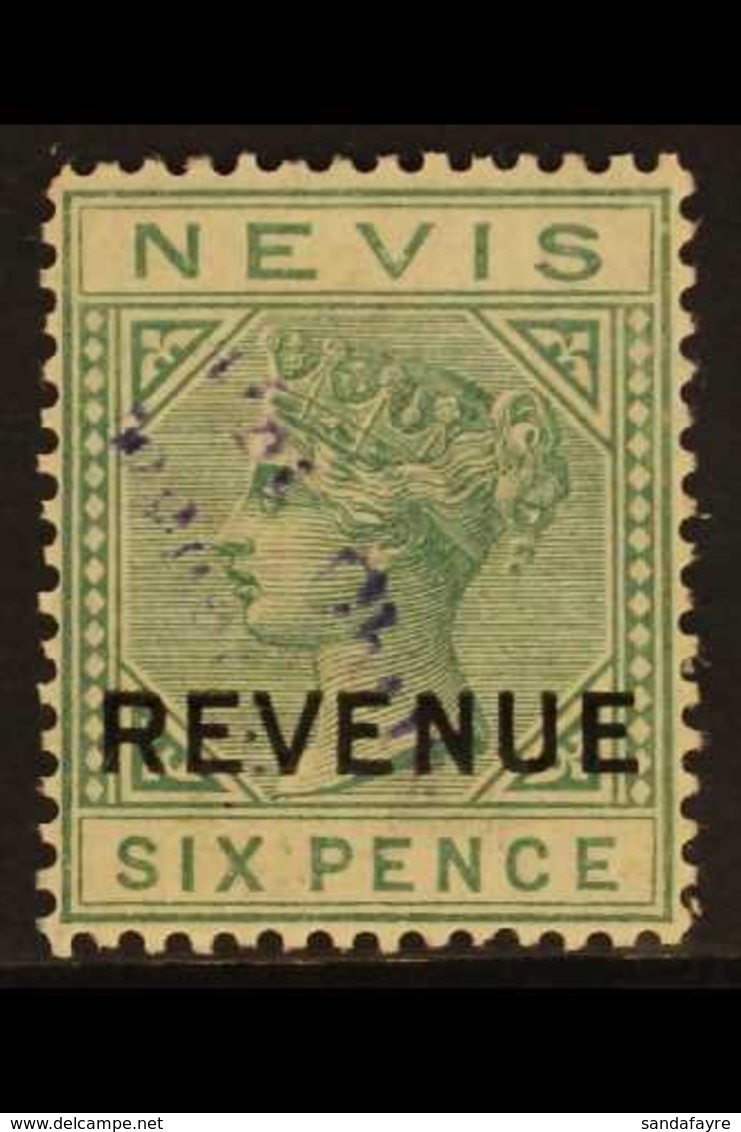 POSTAL FISCAL 1883 6d Green, SG R2, Very Fine Mint. For More Images, Please Visit Http://www.sandafayre.com/itemdetails. - St.Christopher-Nevis-Anguilla (...-1980)