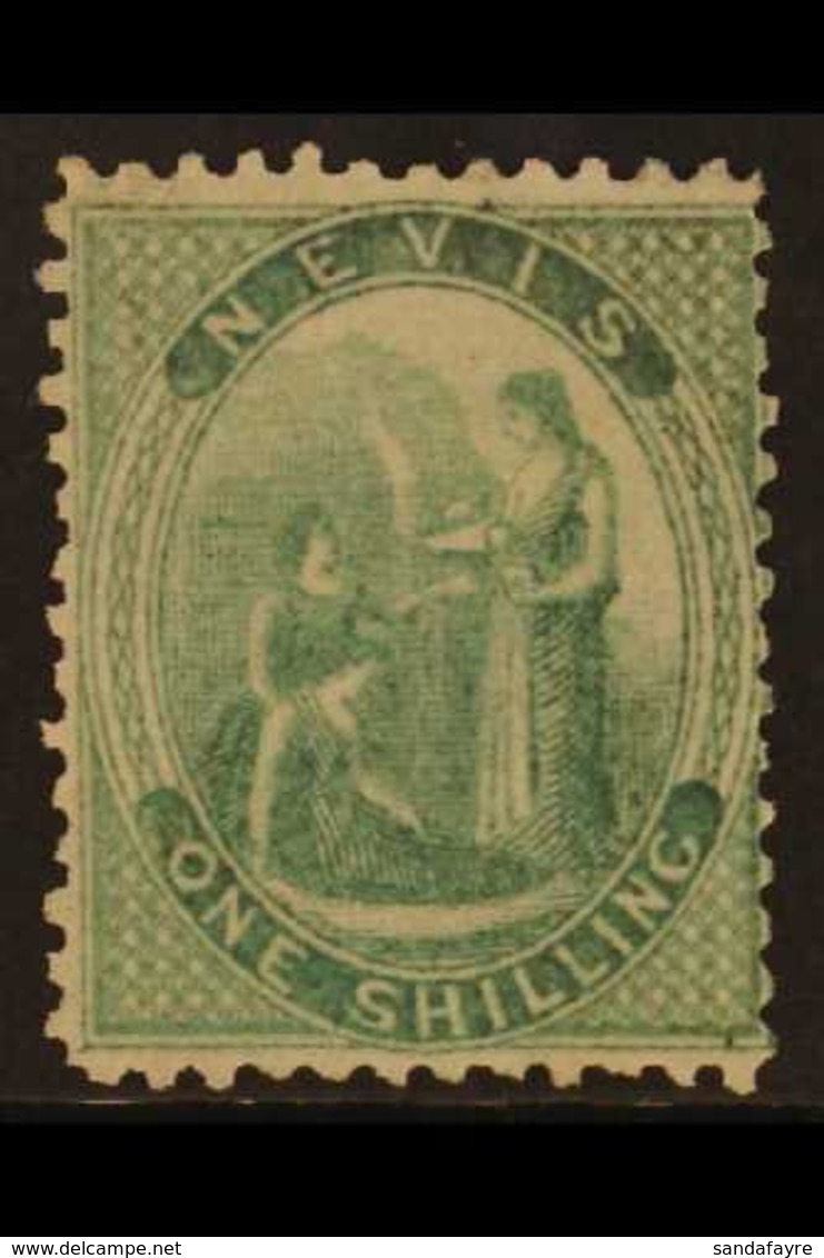 1862 1s Green, SG 4, Fresh Unused Without Gum. For More Images, Please Visit Http://www.sandafayre.com/itemdetails.aspx? - St.Christopher-Nevis & Anguilla (...-1980)