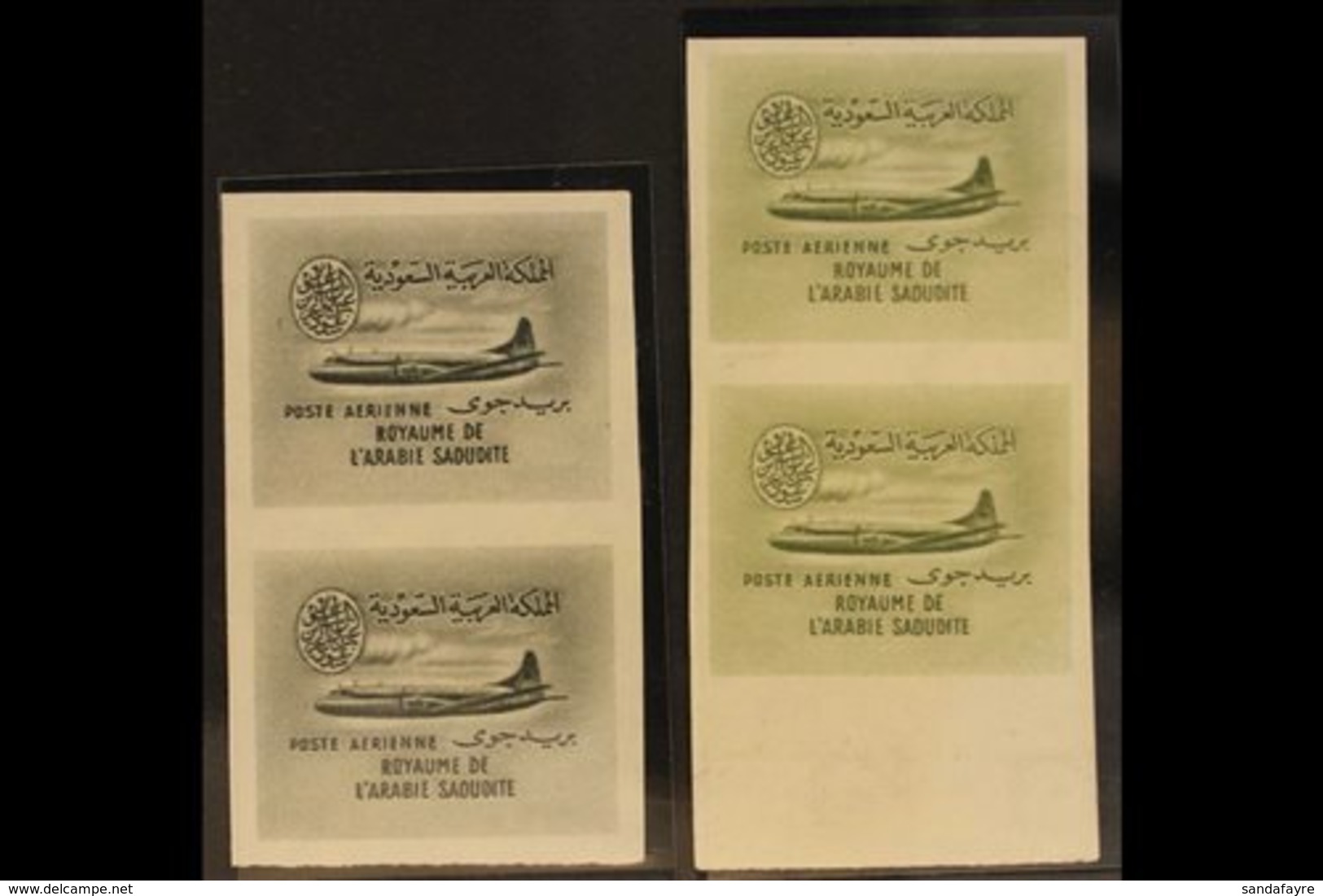 1963-5 6p And 8p Vickers Viscount Airmail Proofs In Central Colour On Gummed Wmk Paper, As SG 484/5, In Vertical Imperf  - Saudi-Arabien
