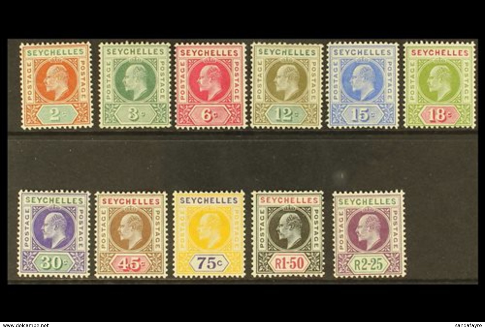 1903 Complete Set, SG 46/56, Fine Mint. (11 Stamps) For More Images, Please Visit Http://www.sandafayre.com/itemdetails. - Seychellen (...-1976)