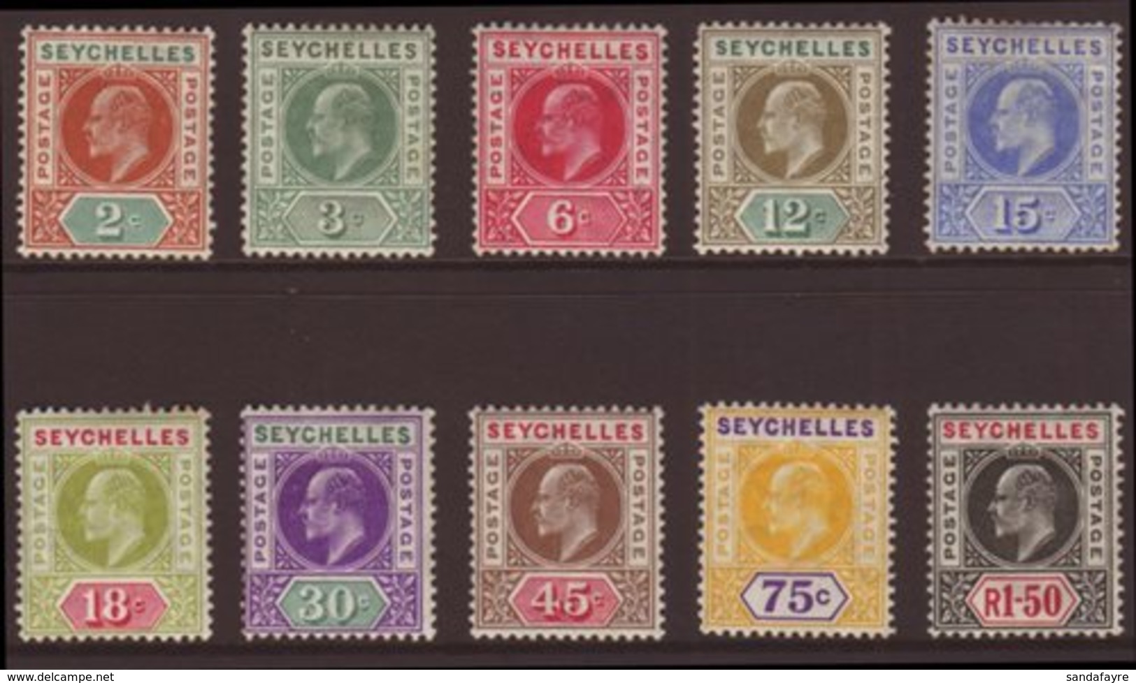 1906 Set To 1r 50 SG 60/69, Fine Mint. (10 Stamps) For More Images, Please Visit Http://www.sandafayre.com/itemdetails.a - Seychellen (...-1976)