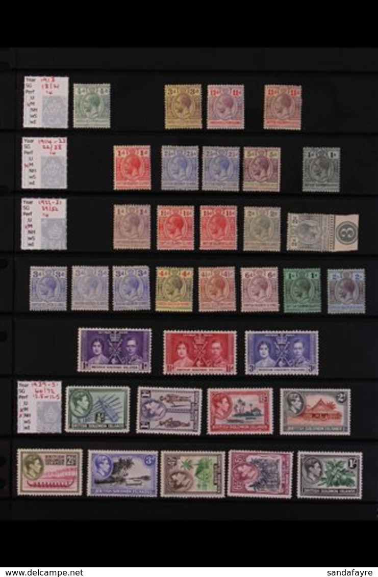 1913-88 FINE MINT / NEVER HINGED MINT COLLECTION ALL DIFFERENT, Presented On Stock Pages, We See Useful Range Of KGV Def - Isole Salomone (...-1978)