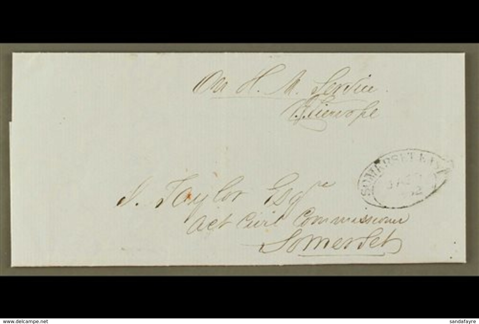 CAPE 1862 (29 Jan) Cover From Pearston To Somerset East, With Dated Oval Handstamp In Red On Reverse, Oval Arrival Mark, - Zonder Classificatie