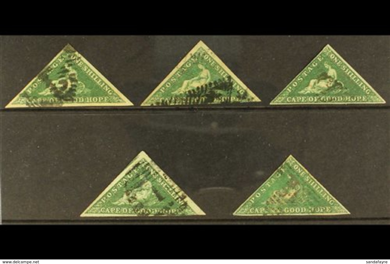 CAPE OF GOOD HOPE 1855 1s Deep Dark Green, SG 8b, Good To Fine Used Selection  With Shades And Some Small Faults. Cat £2 - Zonder Classificatie