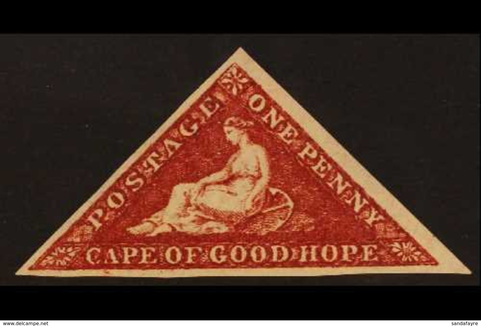 CAPE OF GOOD HOPE 1863-64 1d Deep Carmine-red De La Rue Triangular, SG 18, Lightly Hinged Mint With Large Margins. Wonde - Zonder Classificatie