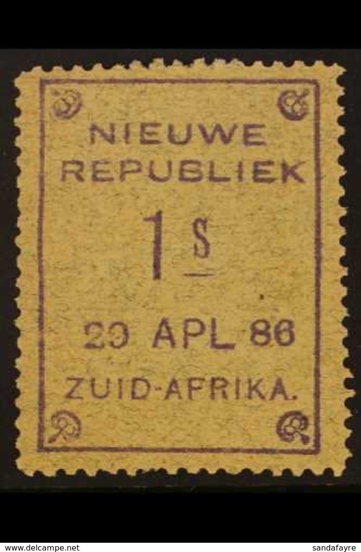 NEW REPUBLIC 1886 (29 Apr) 1s Violet On Blued Granite Paper, Lightly Hinged Mint. A Superb Example, Rare In This Conditi - Ohne Zuordnung