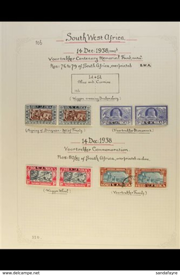 1923-1954 MINT AND USED COLLECTION On Album Leaves. Note 1923-1926 Range Of KGV Pairs To 6d Mint; 1931 Definitive Horiz  - Zuidwest-Afrika (1923-1990)