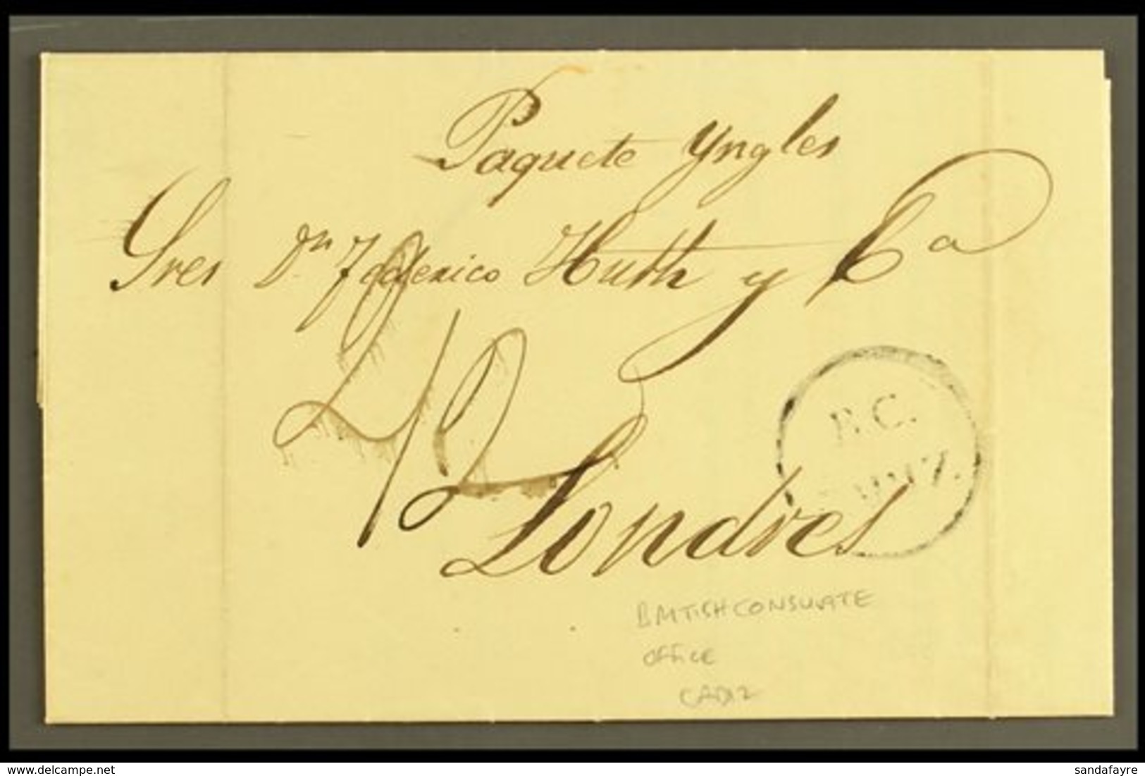 1846 (1 May) EL Endorsed "2/2" Manuscript Rate Containing Rather Splendid Multi- Signed Printed Bank Letter, Sent To Lon - Altri & Non Classificati