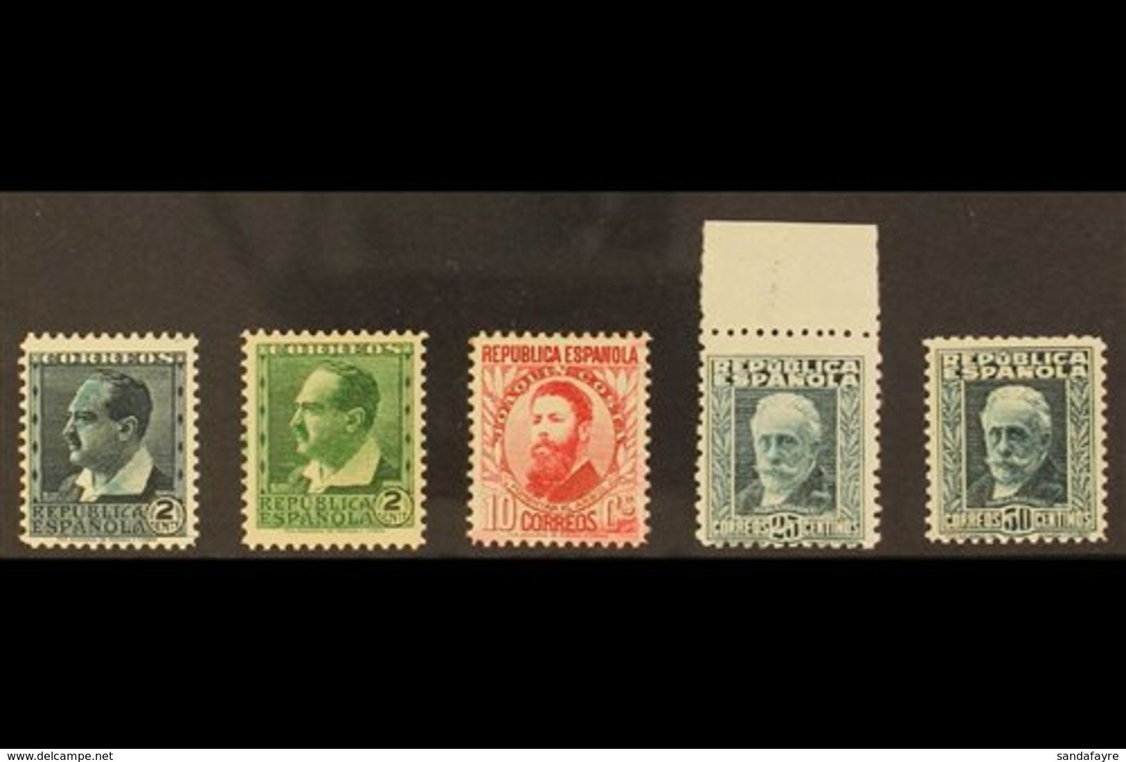 1932 Portrait Stamps In UNISSUED COLOURS. The 2c Verde Amarillento, 2c Verde Oscuro, 10c Rose, 25c Verde Azulado & 30c V - Other & Unclassified