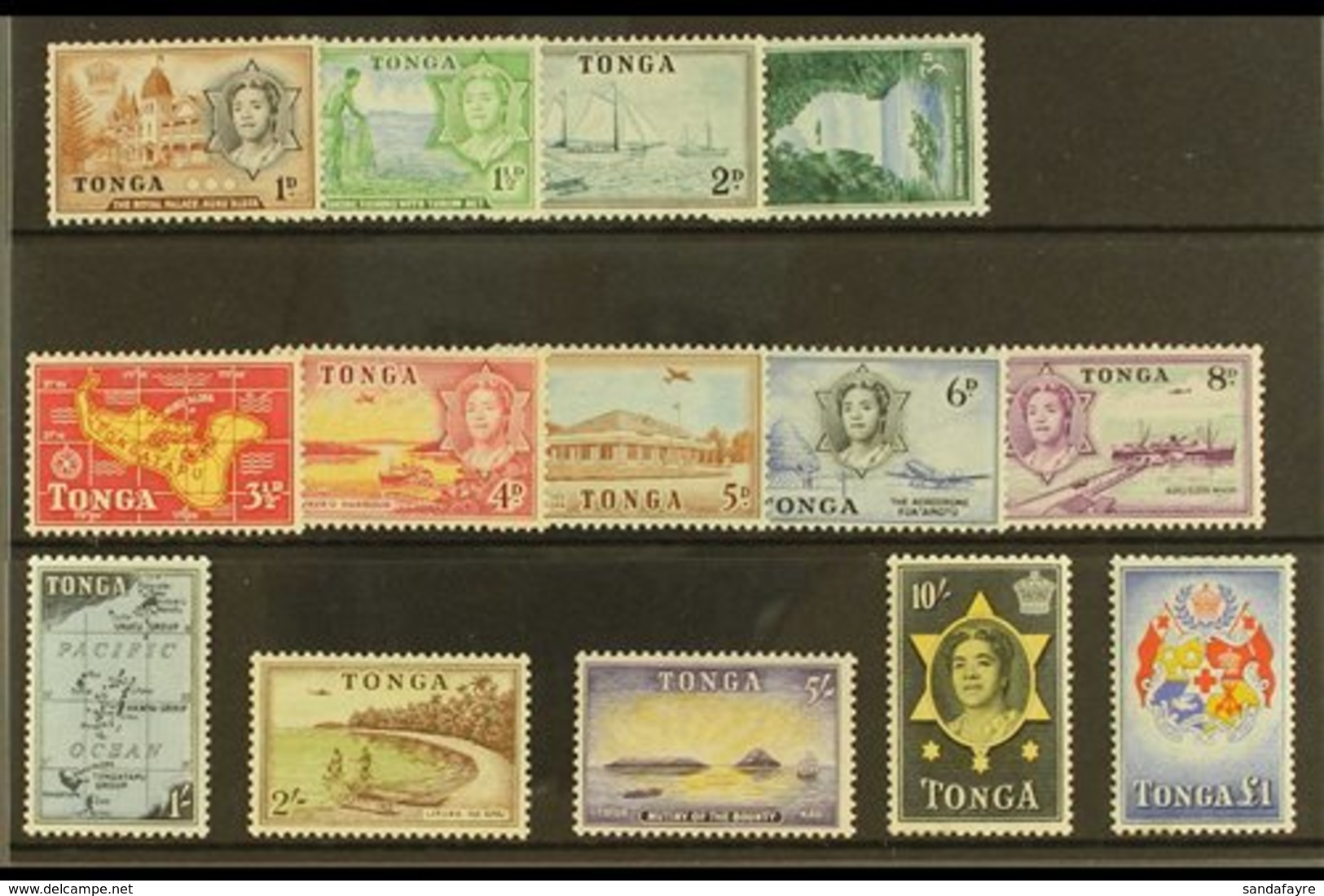 1953 Pictorial Definitive Set, SG 101/14, Never Hinged Mint (14 Stamps) For More Images, Please Visit Http://www.sandafa - Tonga (...-1970)