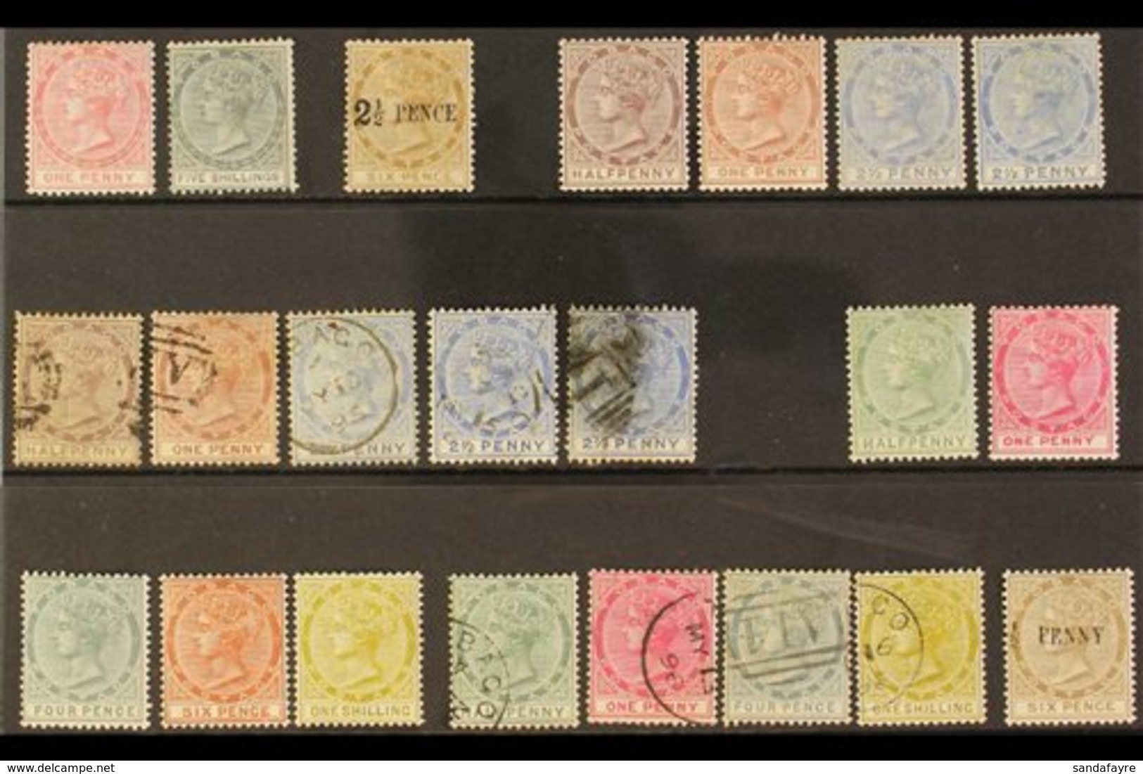 1879-1886 MINT & USED SELECTION On A Stock Card, Includes 1879 1d Mint (tiny Faint Marks) & 5s (cleaned & Regummed), 188 - Trindad & Tobago (...-1961)