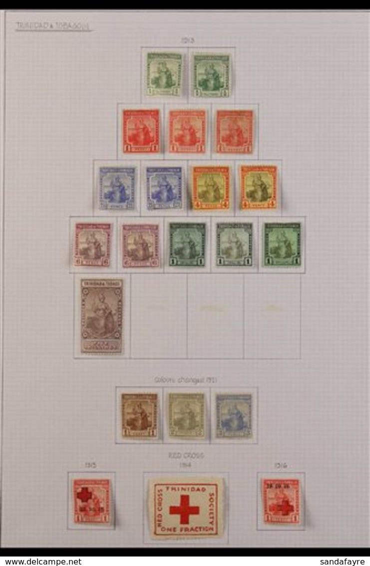1913-1969 ATTRACTIVE FINE MINT COLLECTION On Leaves, Virtually All Different, includes 1913-23 Set To 5s With Shades, 19 - Trinité & Tobago (...-1961)