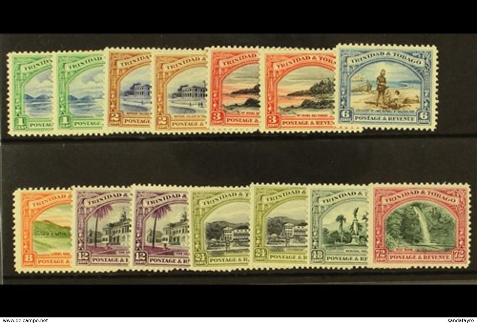 1935-37 Pictorial Set, SG 230/238, With Additional Perf 12½ Values Less 6c, Fine Mint. (14) For More Images, Please Visi - Trinidad En Tobago (...-1961)