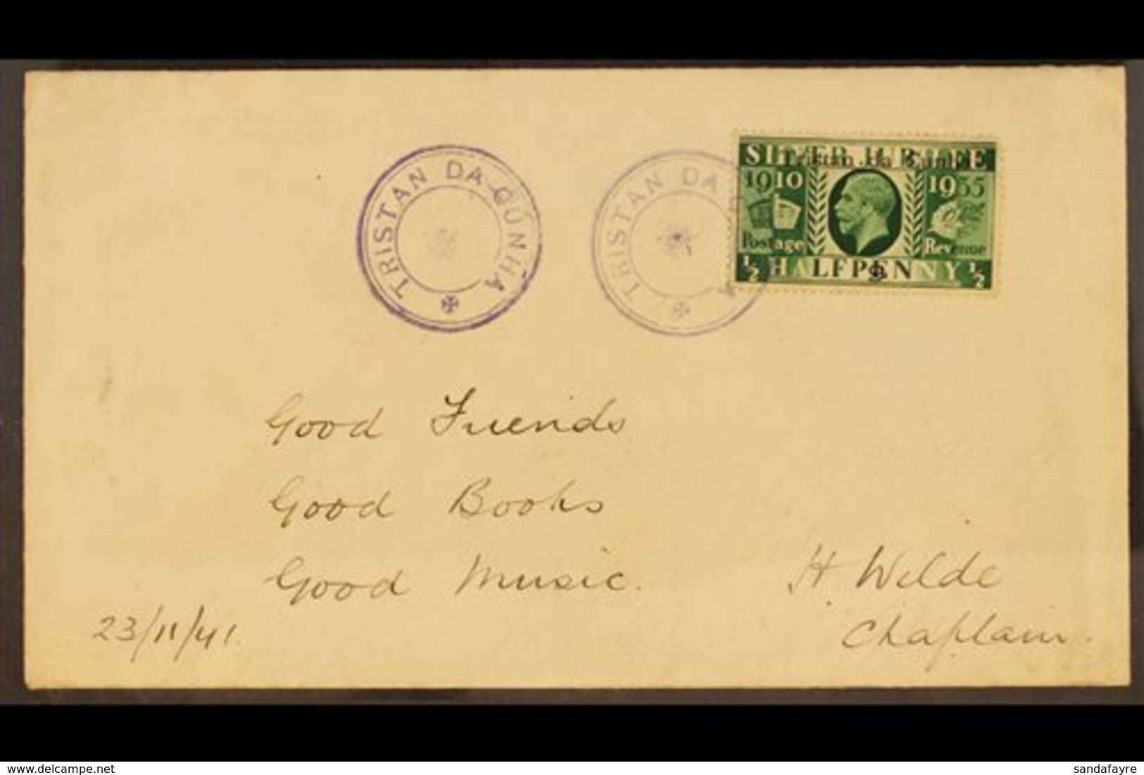 1935 RARE SILVER JUBILEE COVER In 1935 Several Copies Of The ½d And 1d George V Silver Jubilee Stamps Were Overprinted A - Tristan Da Cunha