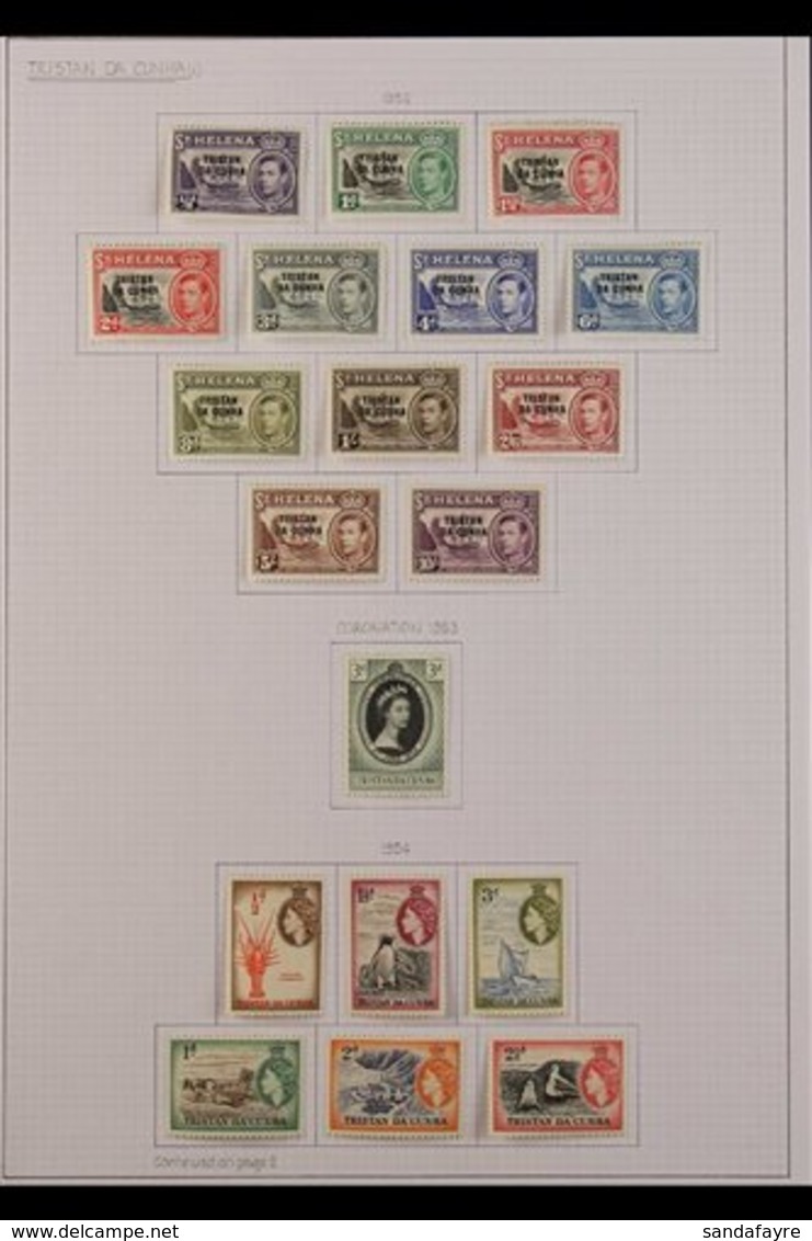 1952-1969 COMPREHENSIVE SUPERB MINT COLLECTION On Leaves, All Different, Complete To 1966, Includes 1952 Overprints Set, - Tristan Da Cunha