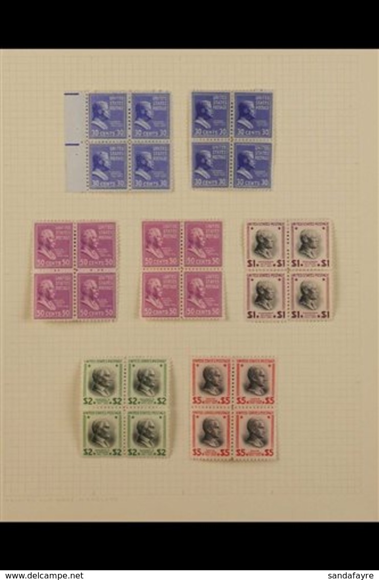 1938 Presidents Complete Set With Many Additional Shades (Scott 803/34, SG 799/831), Very Fine Mint (the Two Lower Stamp - Other & Unclassified