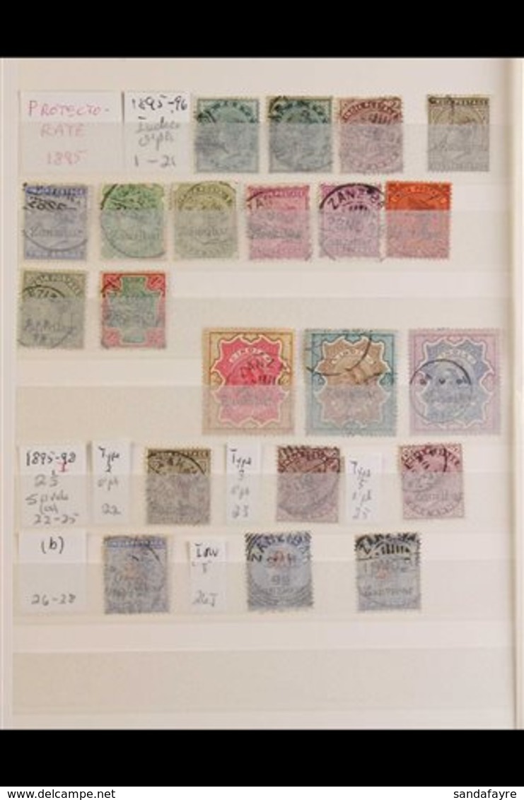 1895 - 1936 VERY FINE USED COLLECTION In A Small Stock Book Includes The 1895-96  Black Overprints Set Complete (ex 6a)  - Zanzibar (...-1963)