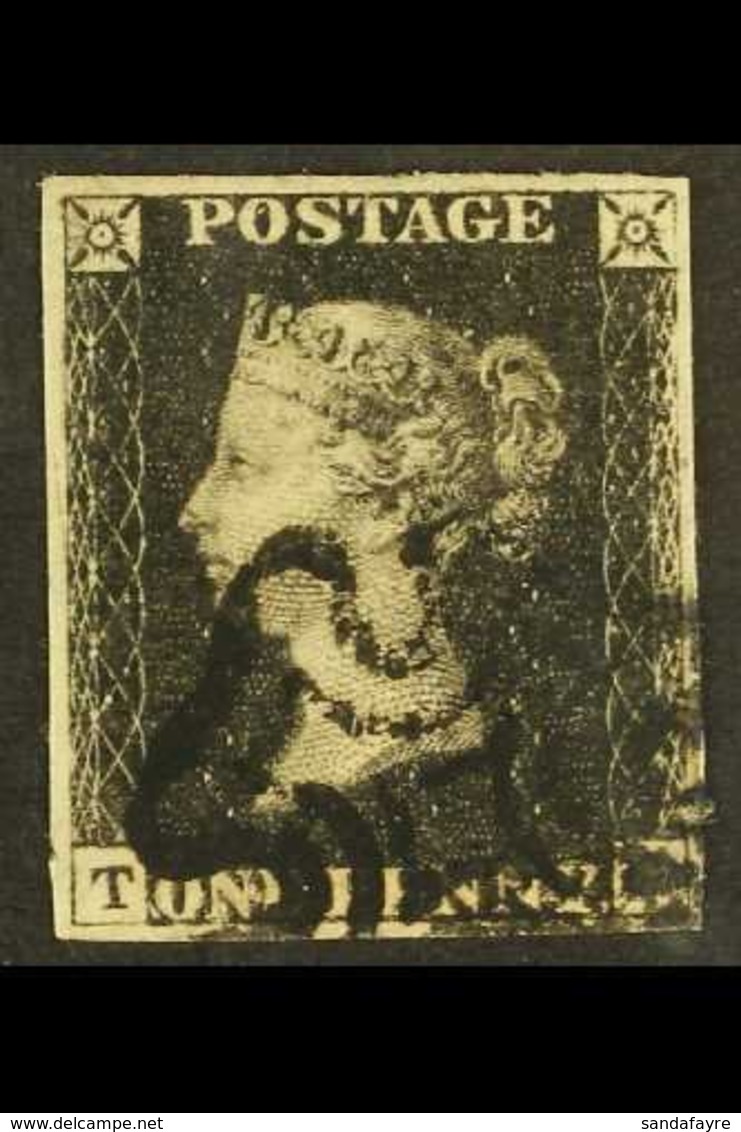 1840 1d Black 'TB' Plate 5, SG 2, Used With 4 Margins & Black MC Cancellation Which Leaves The Profile Clear. A Fresh An - Unclassified