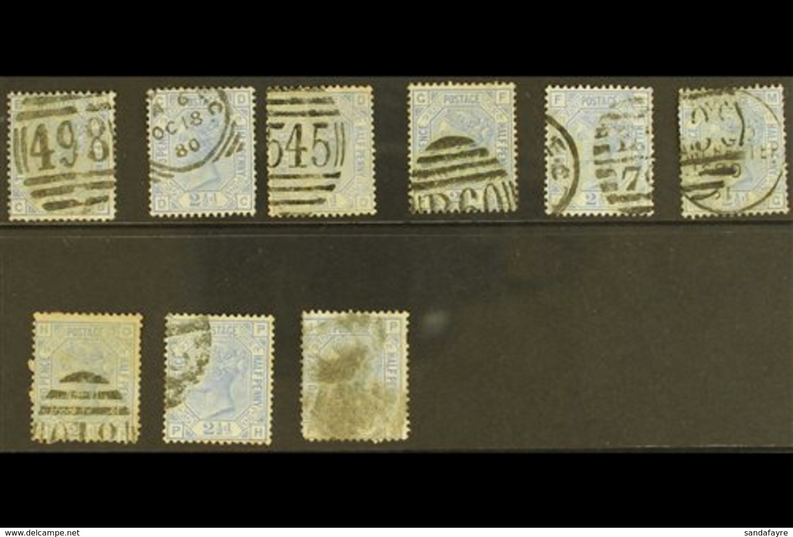 1873-80 2½D BLUE - PARTIAL PLATE RECONSTRUCTION (SG 142) PLATE 19 - A Partly Complete Used Reconstruction With Just 9 Of - Altri & Non Classificati