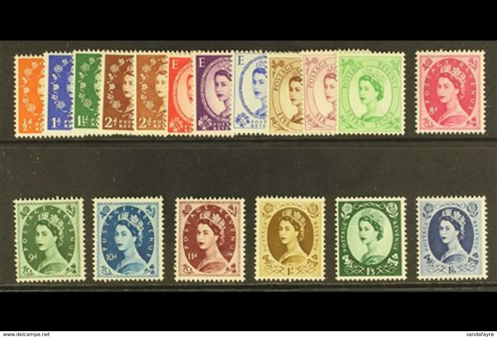 1955-58 St Edwards Crown Complete Definitive Set, SG 540/556, Never Hinged Mint. (18 Stamps) For More Images, Please Vis - Other & Unclassified