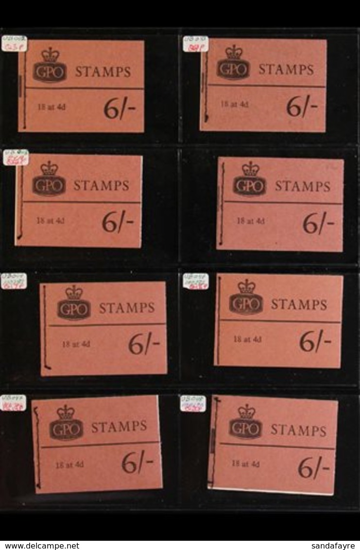 1965-1967 6s PHOSPHOR BOOKLET COLLECTION An ALL DIFFERENT Selection Of 6s Claret Cover "Wilding" Phosphor Booklets Inclu - Other & Unclassified