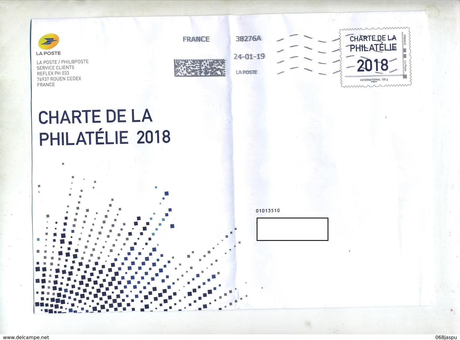 Pap Phil@poste  Charte 2018 Flamme Muette Datamatrix  Plié - Prêts-à-poster:  Autres (1995-...)