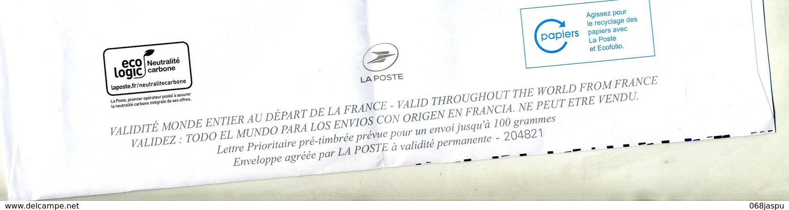 Pap Phil@poste  Charte 2018 Flamme Muette Datamatrix  Plié - Listos A Ser Enviados: Otros (1995-...)