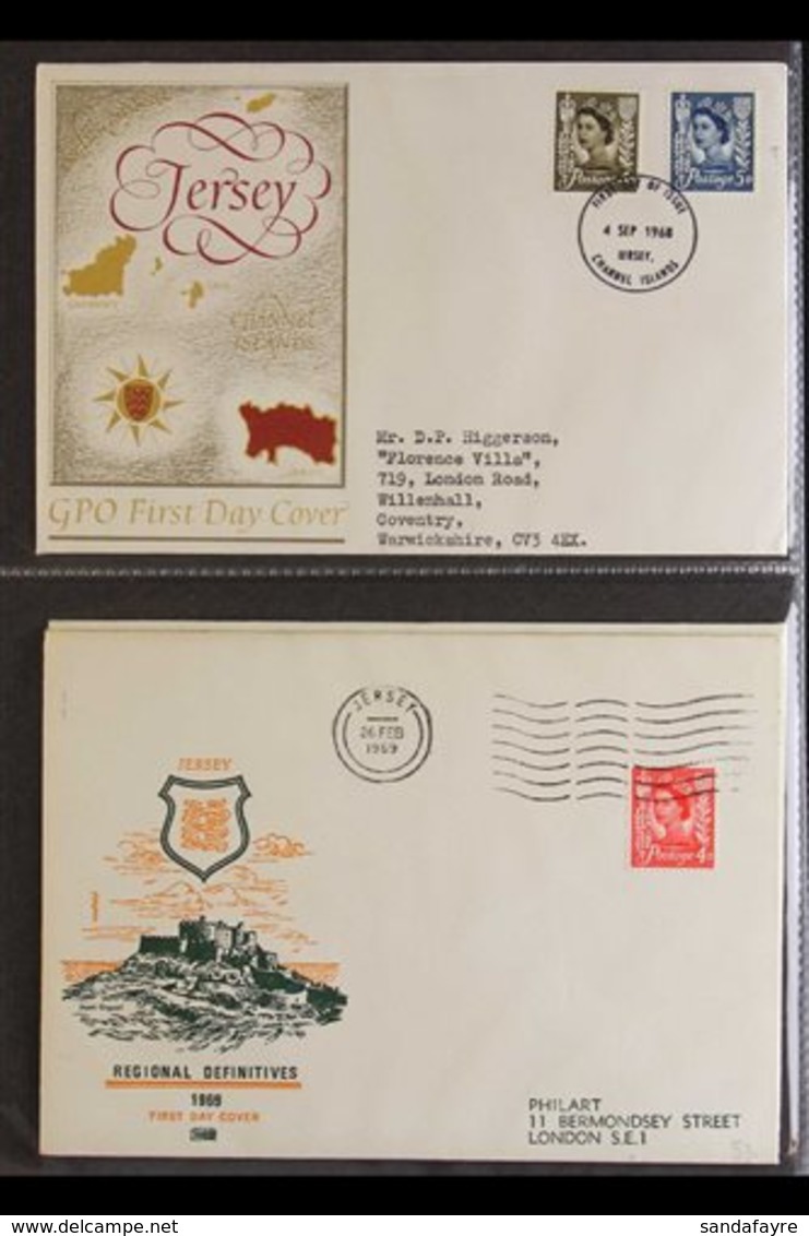JERSEY 1968-2006 FIRST DAY COVERS COLLECTION Housed In Five Cover Albums, Definitives Incl. High Values, Commemoratives  - Autres & Non Classés