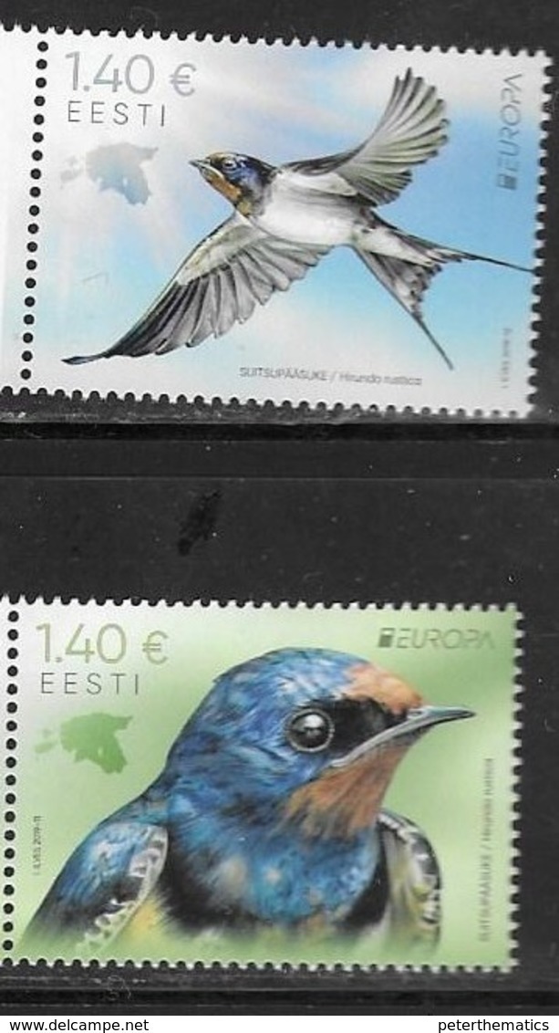 ESTONIA, 2019, MNH, BIRDS, EUROPA 2019,  2v - 2019