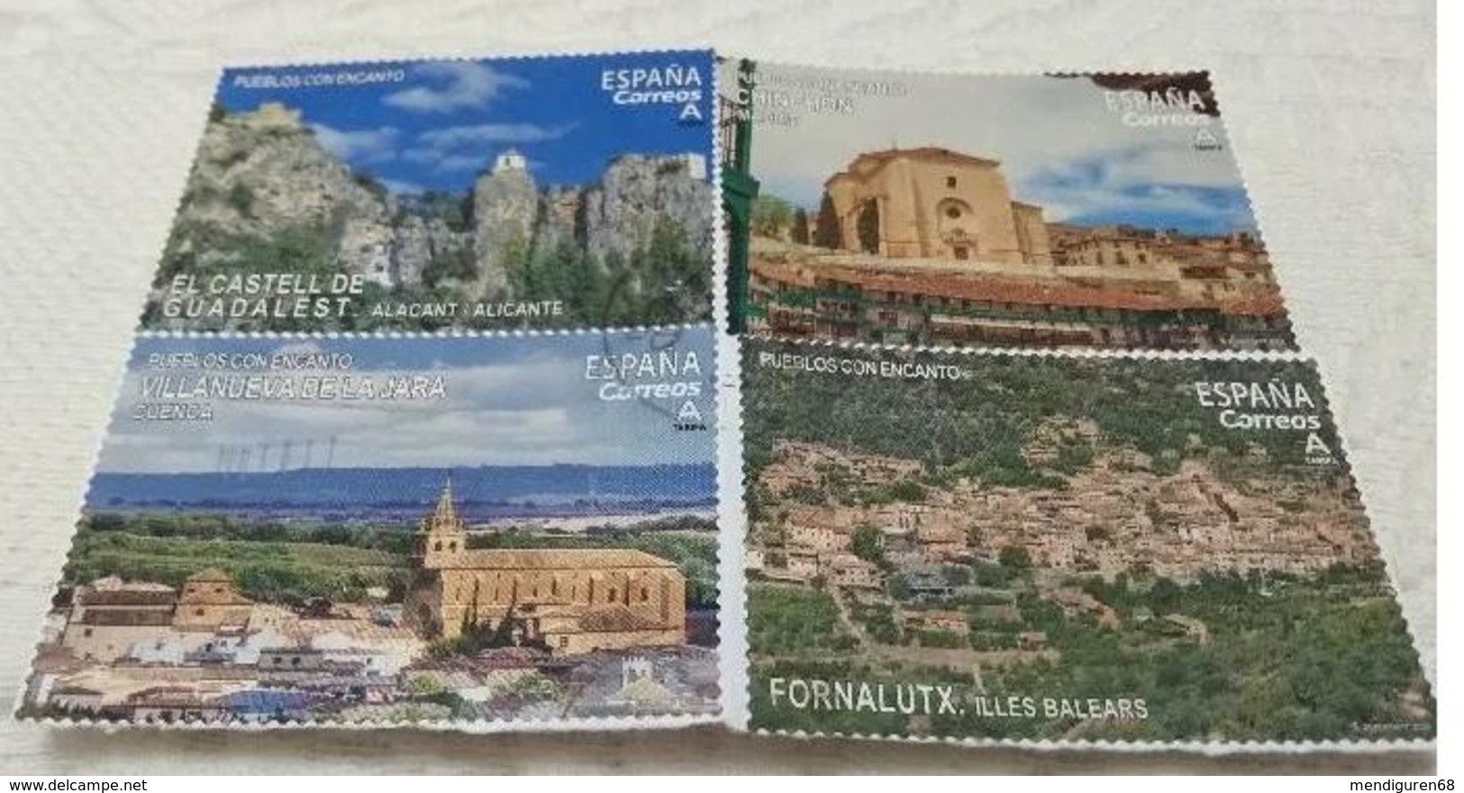 ESPAGNE SPANIEN SPAIN ESPAÑA 2018 FROM CARNET CHARMING TWONS PUEBLOS CON ENCANTO USED ED 5211-14 MI 5236-39 YT 4941-44 - Usados