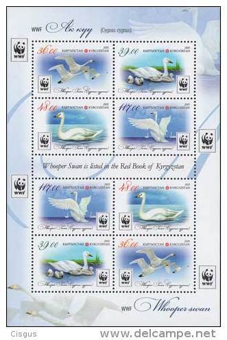 Kirgistan 2015 MNH** Mi. Nr. 861-864 A WWF Wooper Swan ZD KB Sale - Kirgisistan