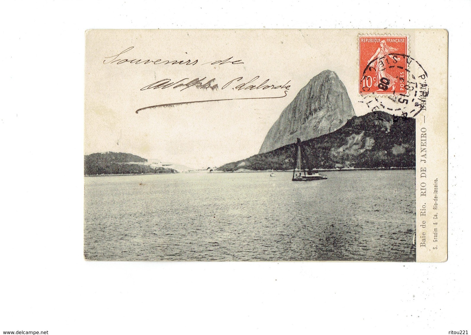 Cpa - Brazil - RIO De Janeiro - Baie De Rio - Ed. Gradim. - 1908 - Rio De Janeiro