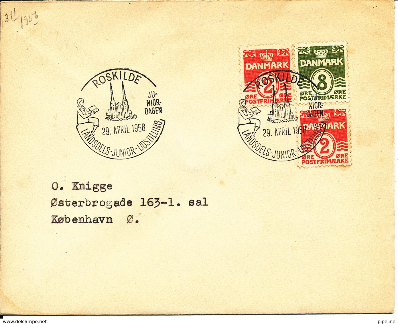 Denmark Cover Junior Exhibition Roskilde 29-4-1956 - Philatelic Exhibitions