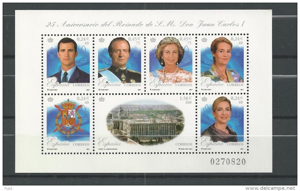 2001 MNH Espana, Spain, Postfris** - Blocs & Hojas